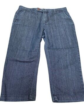 Daisy Fuentes Dark Blue Wide Leg Cropped Jeans (Size :8)